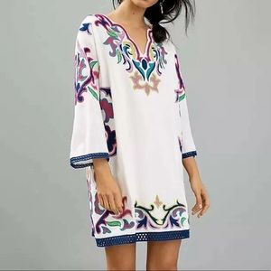 NWT Anthropologie Olympia Embroidered Tunic Dress